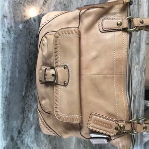 Coach Poppy Whipstitch Natural Leather Tote